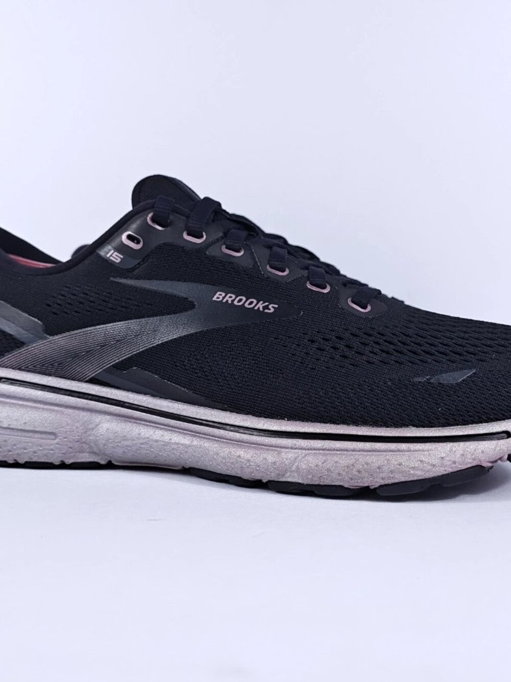 Brooks Ghost 15 Womens 8.5 Neutral Cushion Road Running Shoes Black Rose Gold